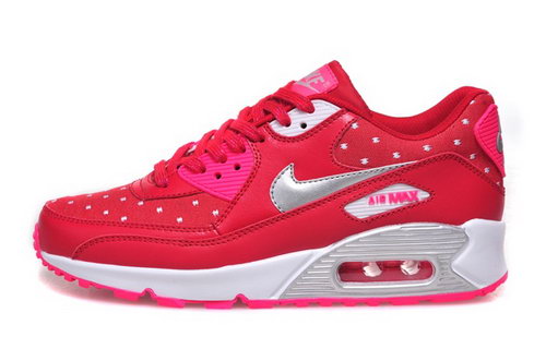 Nike Air Max 90 Womenss Shoes Hot New Peach Red Silver White Greece